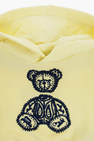 Felpa Hoodie con Ricamo Teddy in Spugna