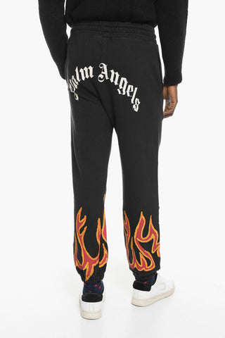 Printed FLAME Joggers with Distressed Detail