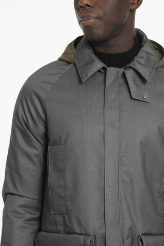 Multipocket Padded Coat with Removable Hood
