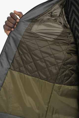Multipocket Padded Coat with Removable Hood