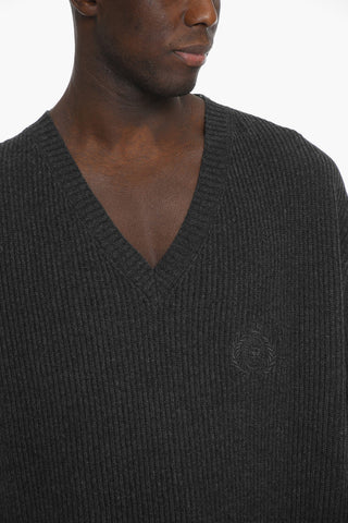 Cashmere-blend HYBRID Oversized Sweater with Check Pattern
