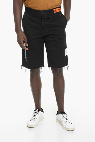 Denim Chino Shorts with Raw Edge