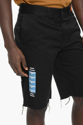 Denim Chino Shorts with Raw Edge