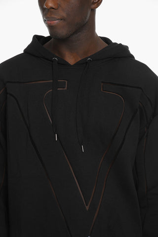 See Through Mesh Logo Hoodie