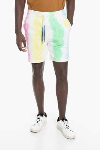 Shorts in Cotone Felpato con Stampa Tie Dye