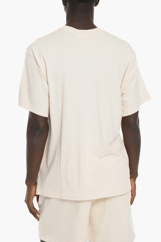 Embossed Logo Crew-Neck Solid Color T-shirt