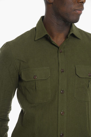 Cotton Blend Shirt with Double Breast Pocket