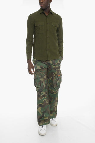 Cotton Blend Shirt with Double Breast Pocket