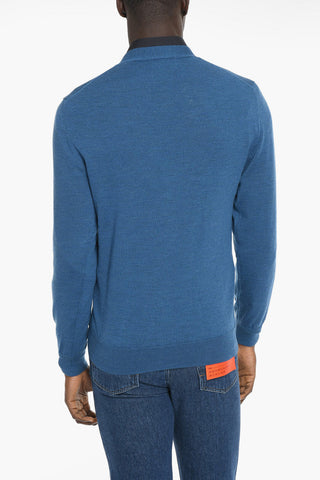 Lightweight Virgin Wool Cardigan with Contrast Buttons