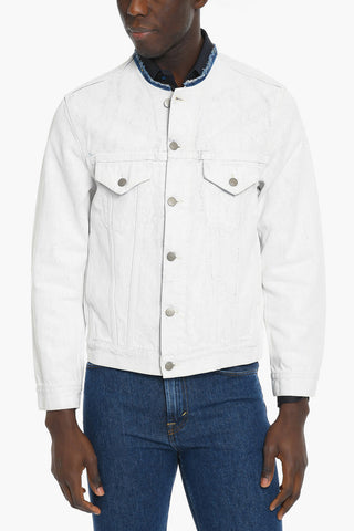 Giacca Girocollo in Denim Verniciata