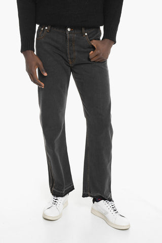 Cotton Straight Fit Denims with Contrasting Bands 22cm