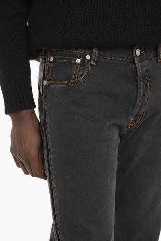 Cotton Straight Fit Denims with Contrasting Bands 22cm