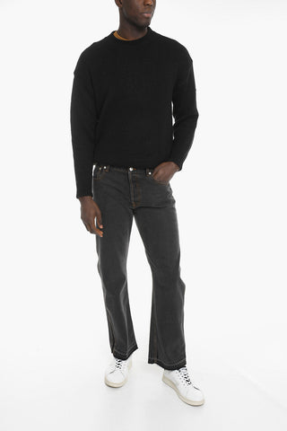 Cotton Straight Fit Denims with Contrasting Bands 22cm