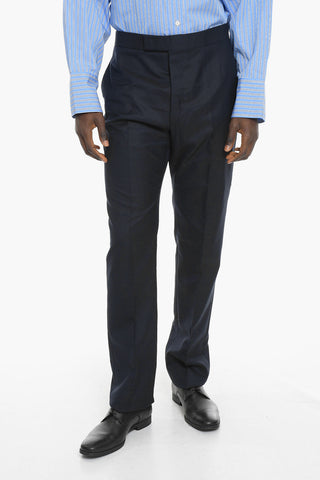 Wool Twill Pants with Golden Details