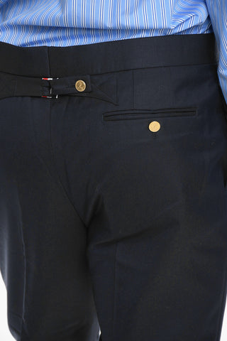 Wool Twill Pants with Golden Details