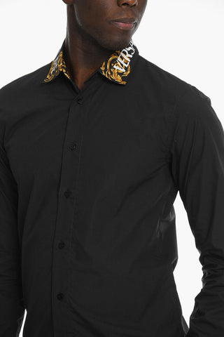 JEANS COUTURE Barocco-patterned Shirt with Decorative Collar