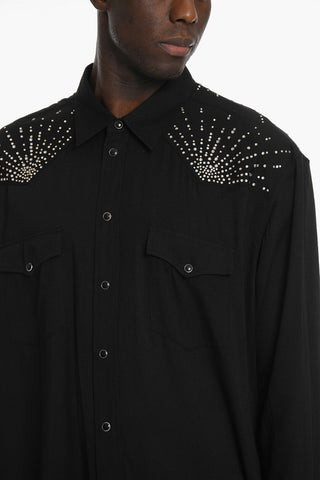 Camicia Sahariana in Viscosa con Cristalli