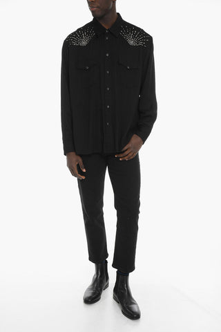 Camicia Sahariana in Viscosa con Cristalli
