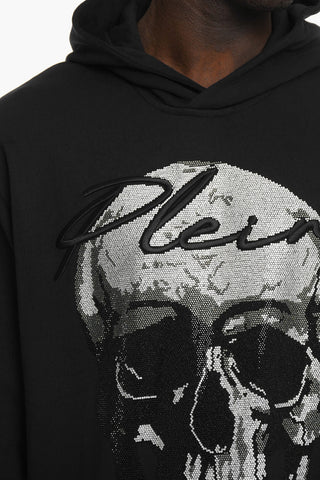 Hoodie Sweatshirt with Crystal Skull
