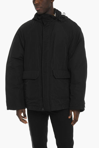 Short Oversized Parka with Removable Hood