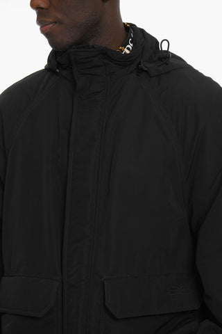 Short Oversized Parka with Removable Hood