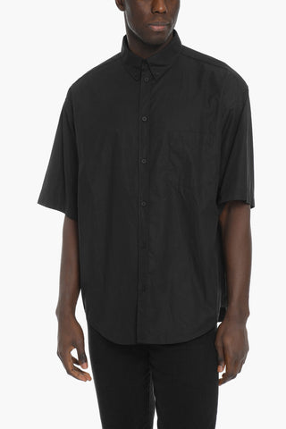 Camicia Oversized in Cotone con Collo Button-down