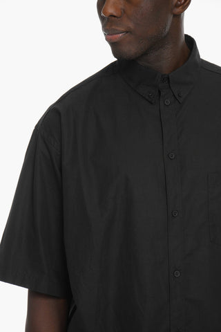 Camicia Oversized in Cotone con Collo Button-down
