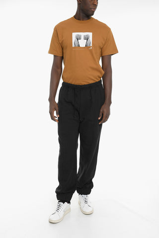 ALICIA KEYS Brushed Cotton Joggers with Front Pleat