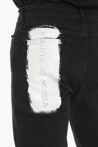 Stretch Denim Jeans with Paint Splatter Detail 18cm