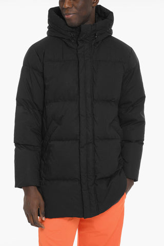 Long Down Jacket with Concealed Placket