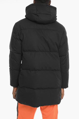 Long Down Jacket with Concealed Placket