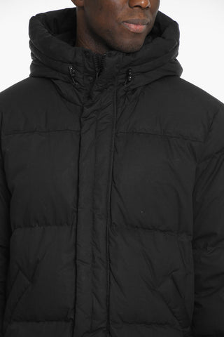 Long Down Jacket with Concealed Placket