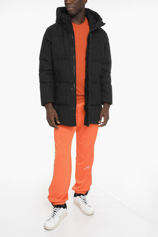 Long Down Jacket with Concealed Placket