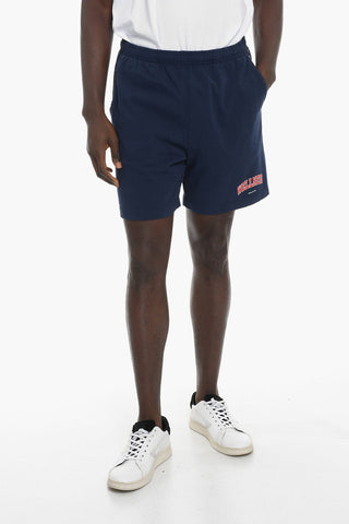 Drawstring Waist Solid Color Cotton Shorts