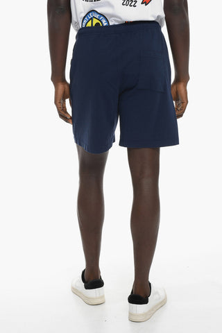 Drawstring Waist Solid Color Cotton Shorts