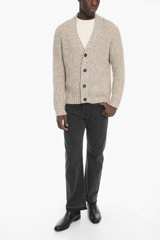 Solid Color Wool Blend Cardigan