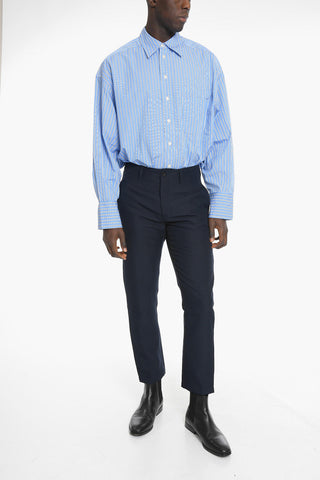 Flap pockets Regular Waist Straight Pants