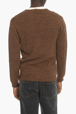 V-Neck Melange Virgin Wool Cardigan