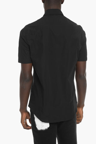 FRED PERRY X RS Short-sleeved Cotton Shirt with Logo Patch