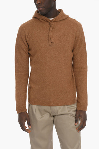 Maglia in Misto Cashmere con Cappuccio