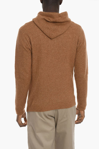 Maglia in Misto Cashmere con Cappuccio