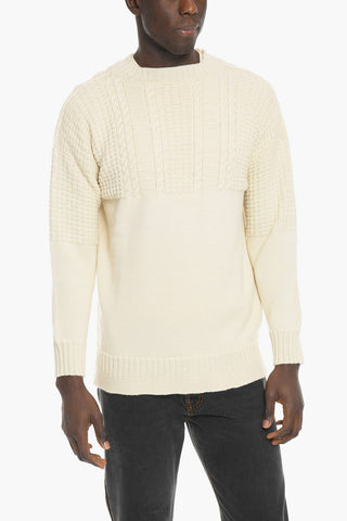Cable Knit Details Wool Pullover