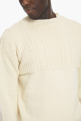 Cable Knit Details Wool Pullover