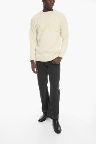 Cable Knit Details Wool Pullover