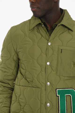Quilted Jacket with Collar and Embroidered