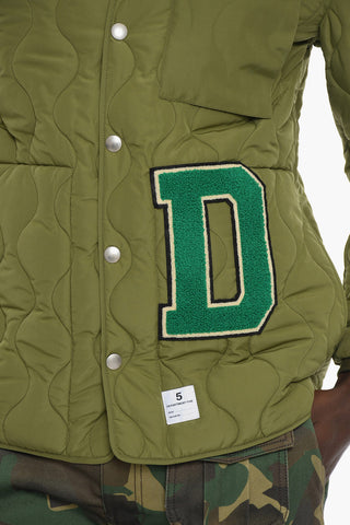 Quilted Jacket with Collar and Embroidered