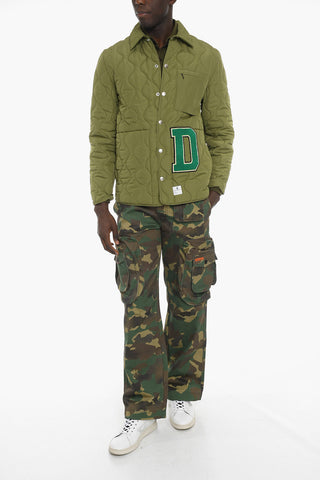 Quilted Jacket with Collar and Embroidered