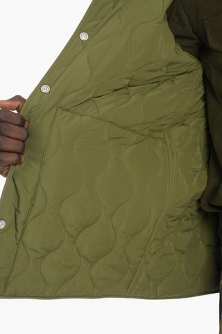 Quilted Jacket with Collar and Embroidered