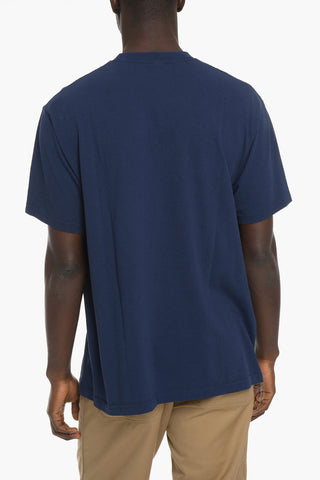 Solid Color Crew-neck T-Shirt with Contrasting Print