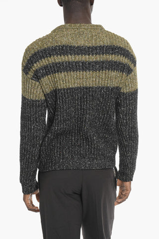 Crew-Neck Melange Virgin Wool Blend ZENO Sweater